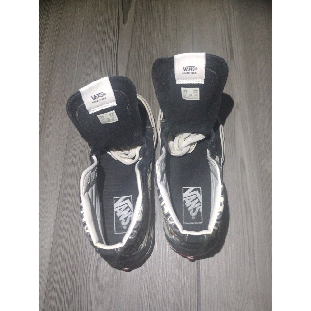 Vans Sk8-Hi Flame Skull Blk Sneakers - Sz Mens 3.5/Womens 5 - Picture 6 of 8